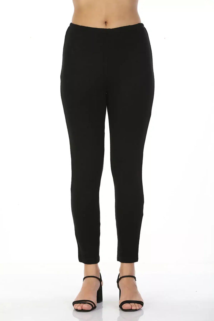 Black Solid Ankle Length SLACKS