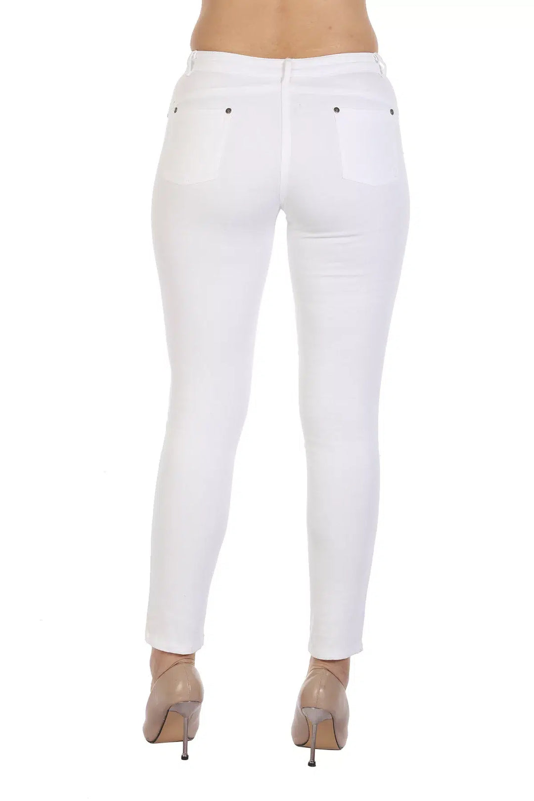 White Solid Pants