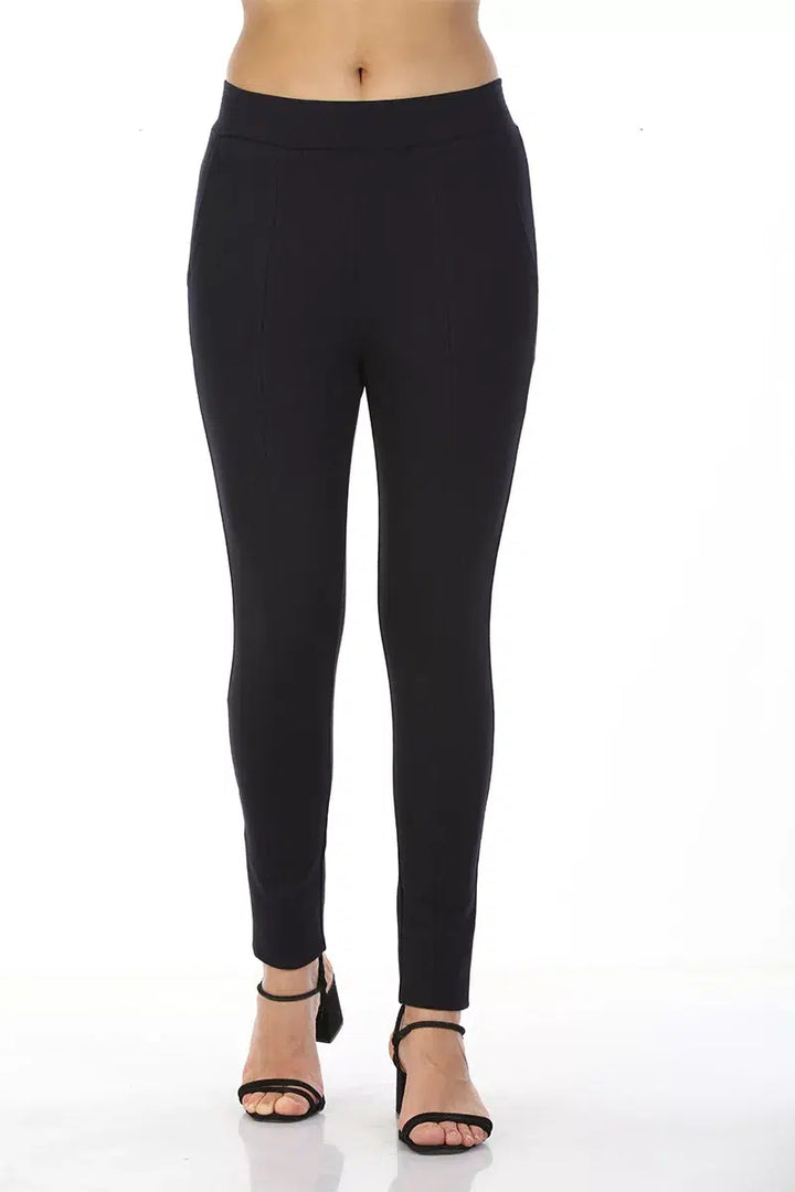 Charcoal Black Slim Fit Solid Elasticated Jeggings