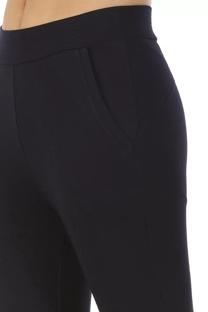 Charcoal Black Slim Fit Solid Elasticated Jeggings
