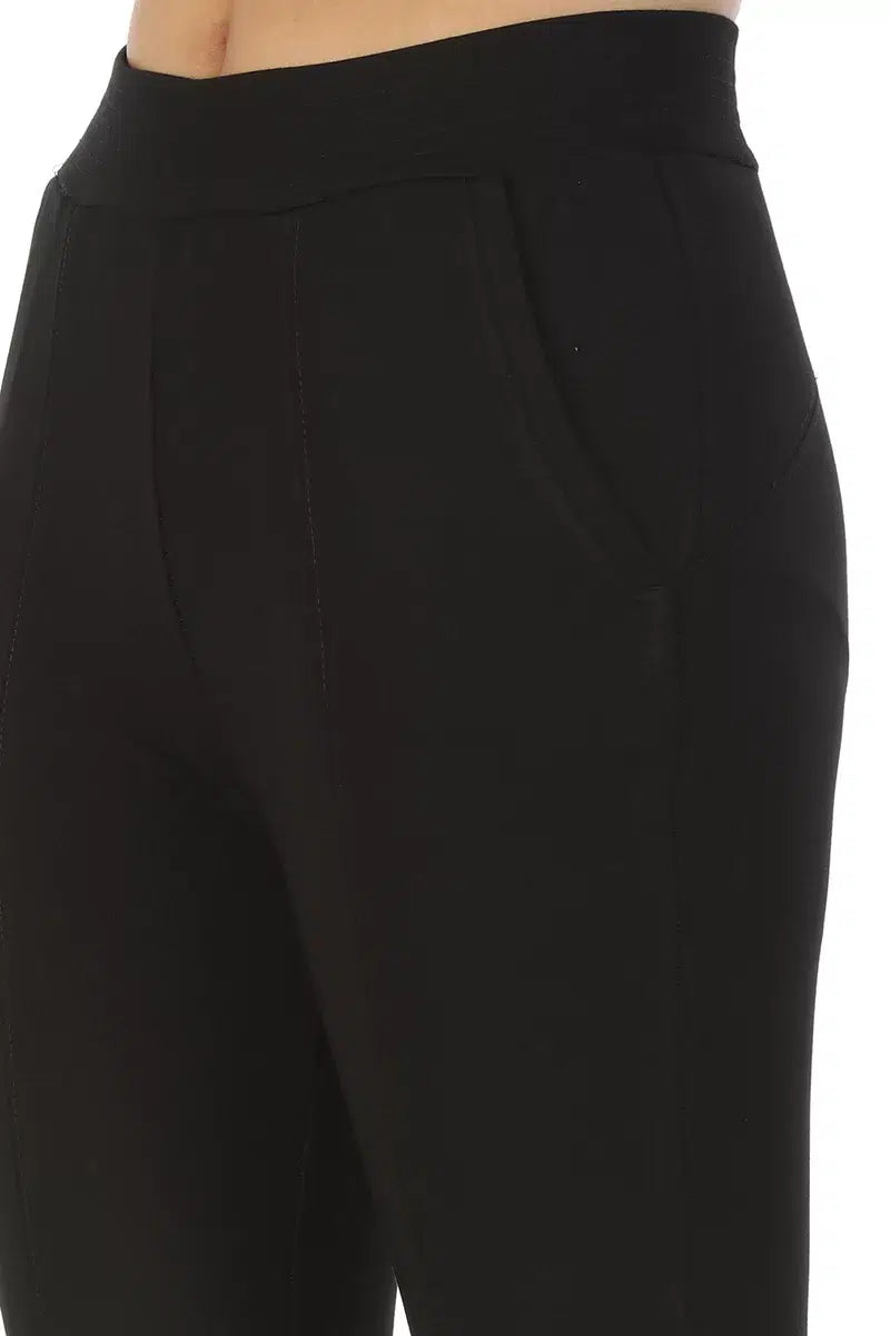 Black Slim Fit Solid Elasticated Jeggings