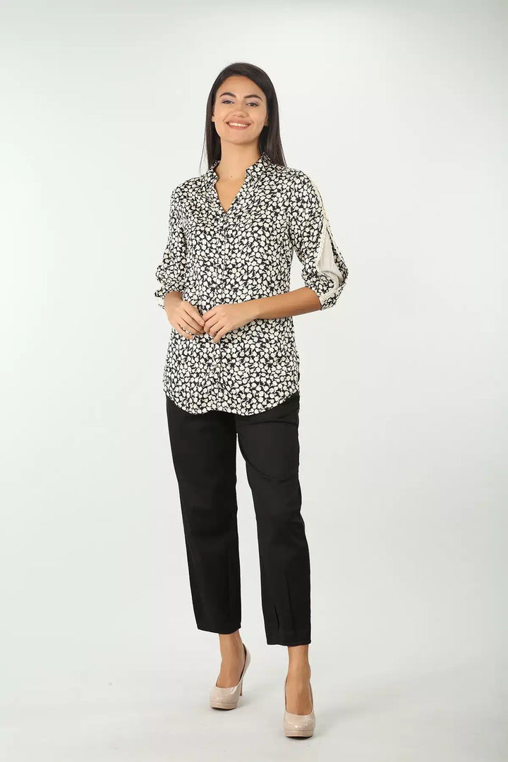 BLACK COTTON REGULAR FIT PANTS