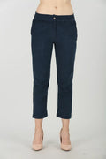 Blue Solid Regular Pants