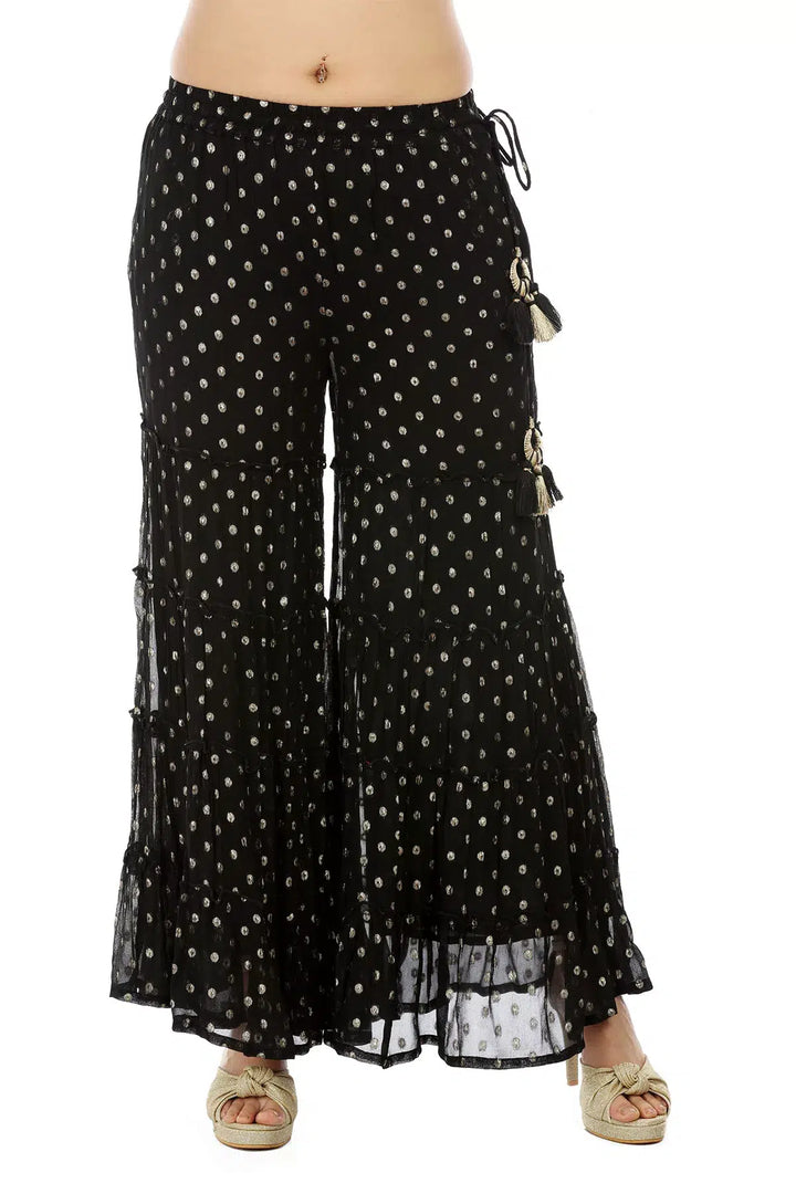 Black Georgette Buta Ensemble Sharara