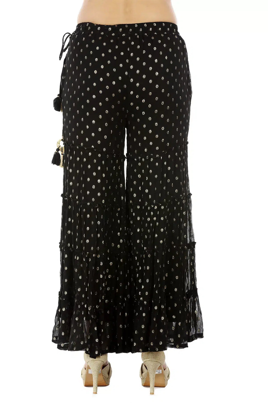 Black Georgette Buta Ensemble Sharara