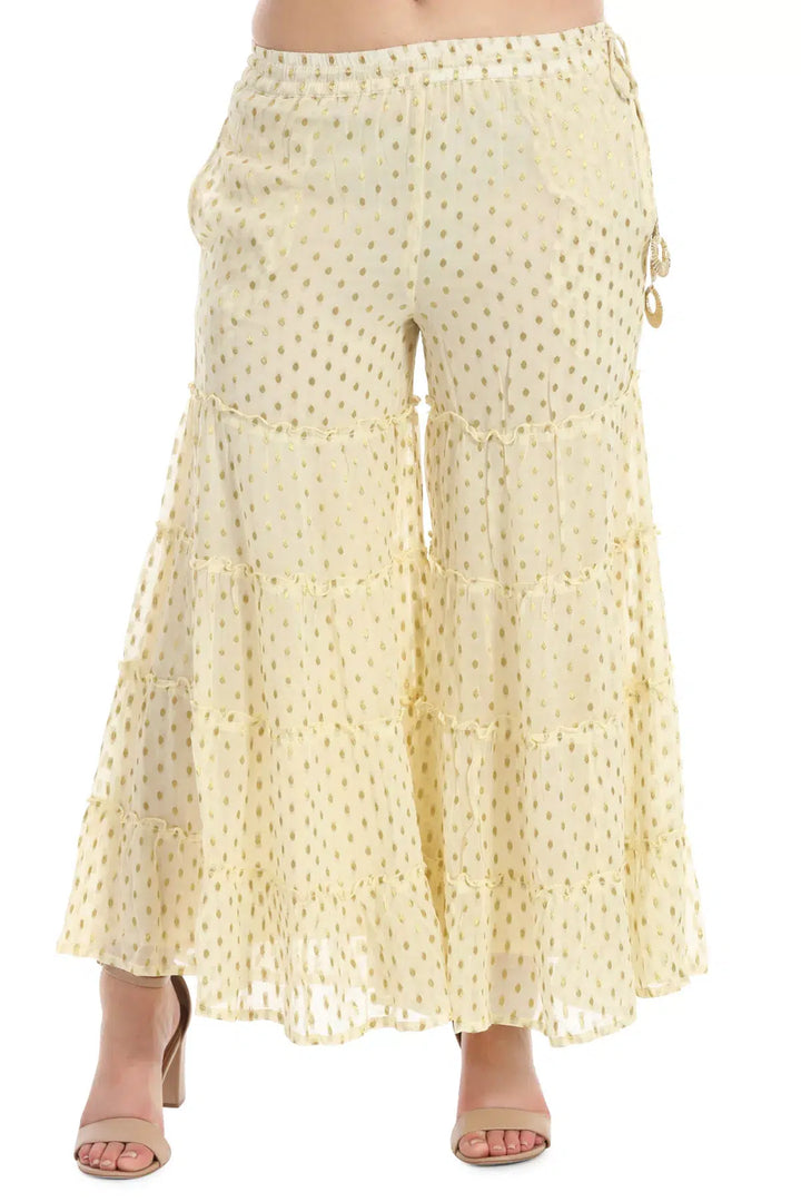 Cream Georgette Buta Ensemble Sharara