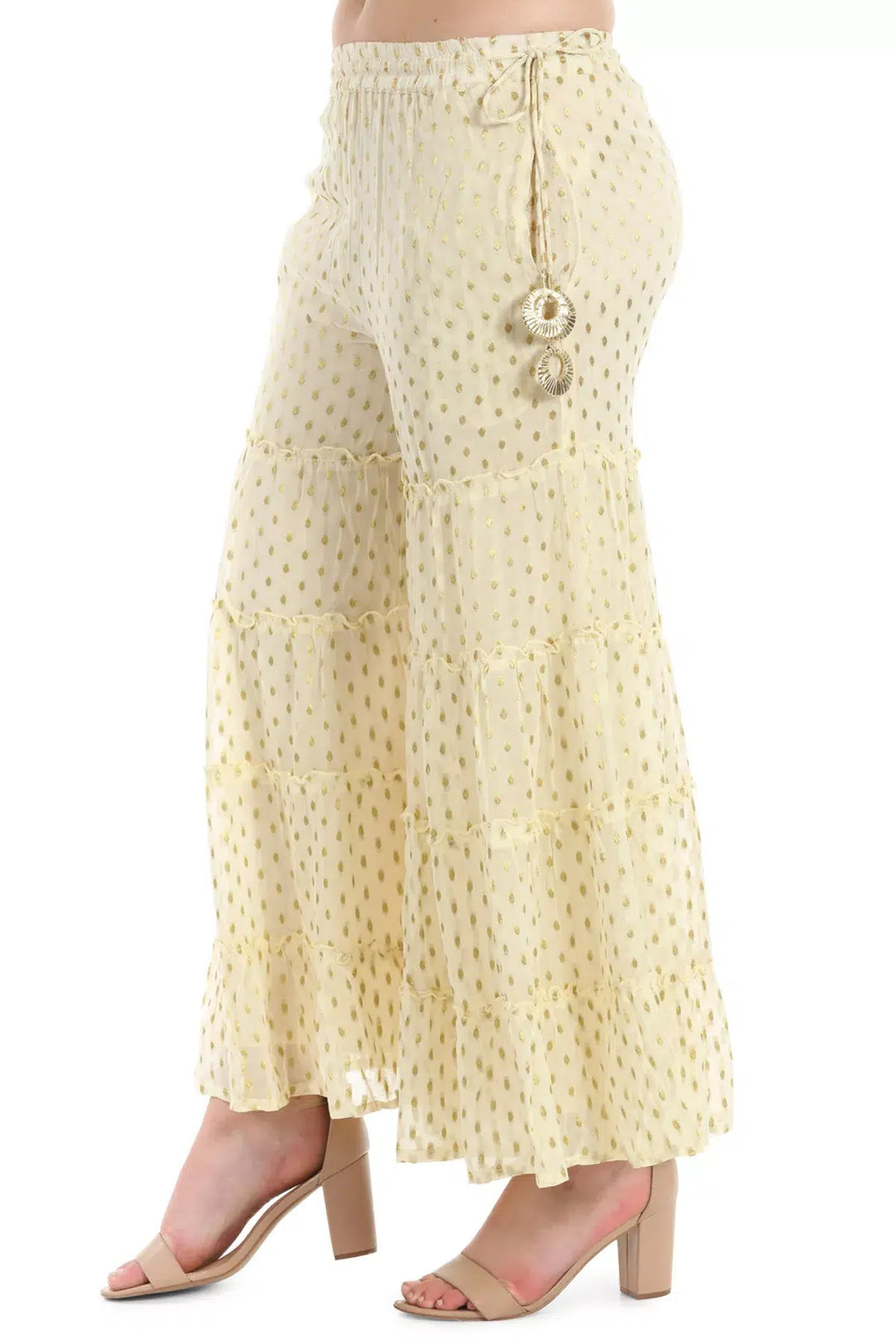 Cream Georgette Buta Ensemble Sharara