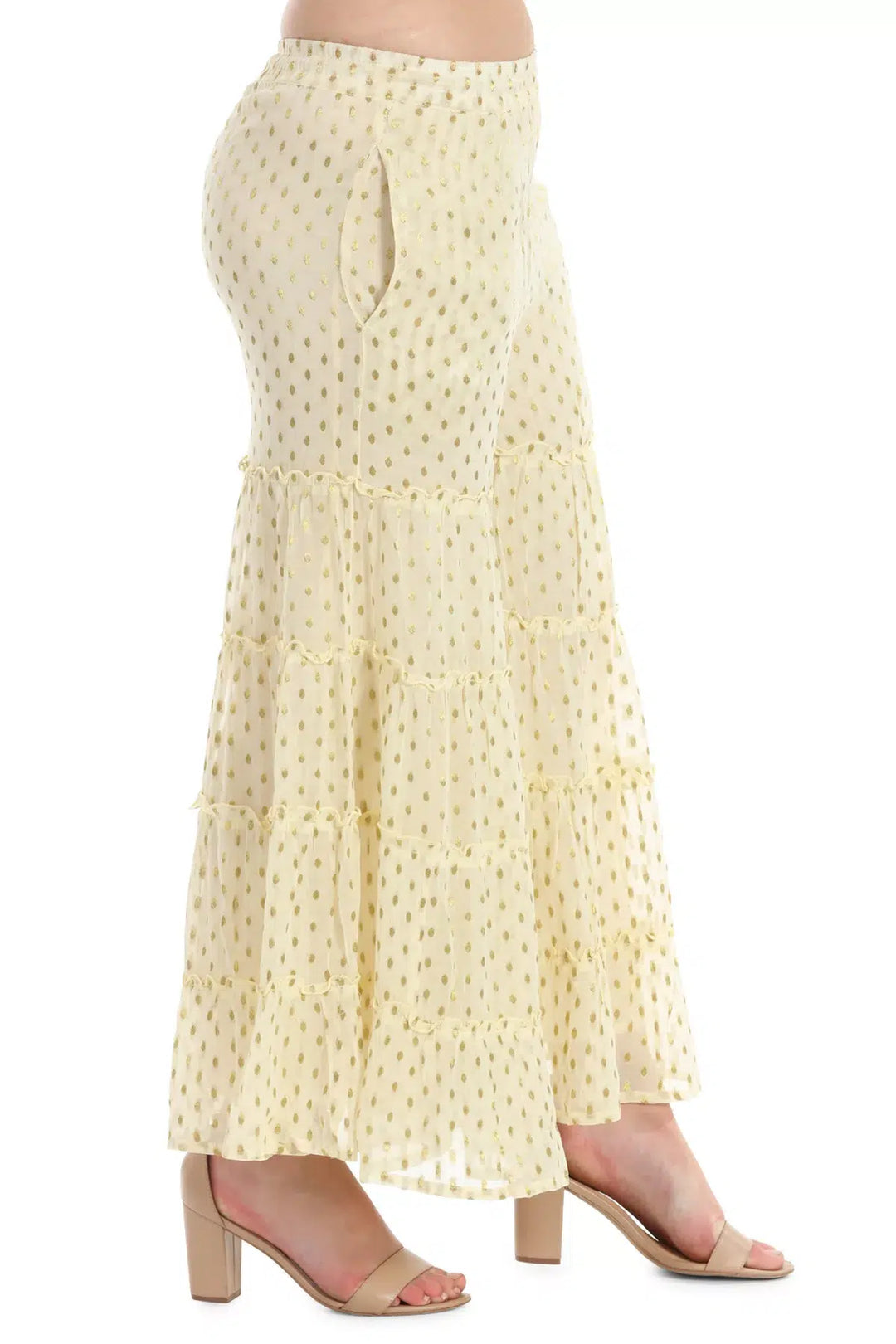 Cream Georgette Buta Ensemble Sharara
