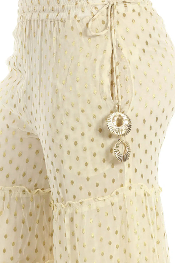 Cream Georgette Buta Ensemble Sharara