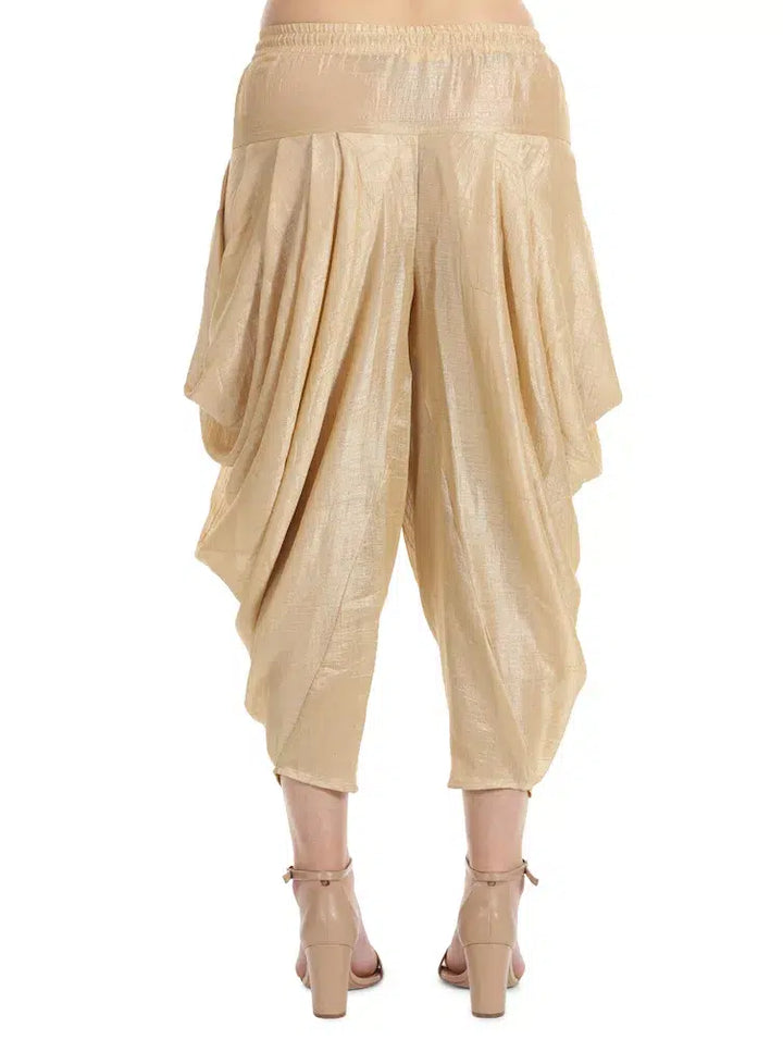 Silk Beige Dhoti Pants
