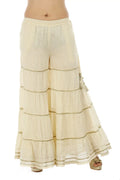 Cream Chanderi Silk Striped Ensemble GARARA
