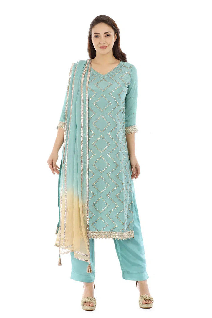 Blue Opada Solid Palazzo