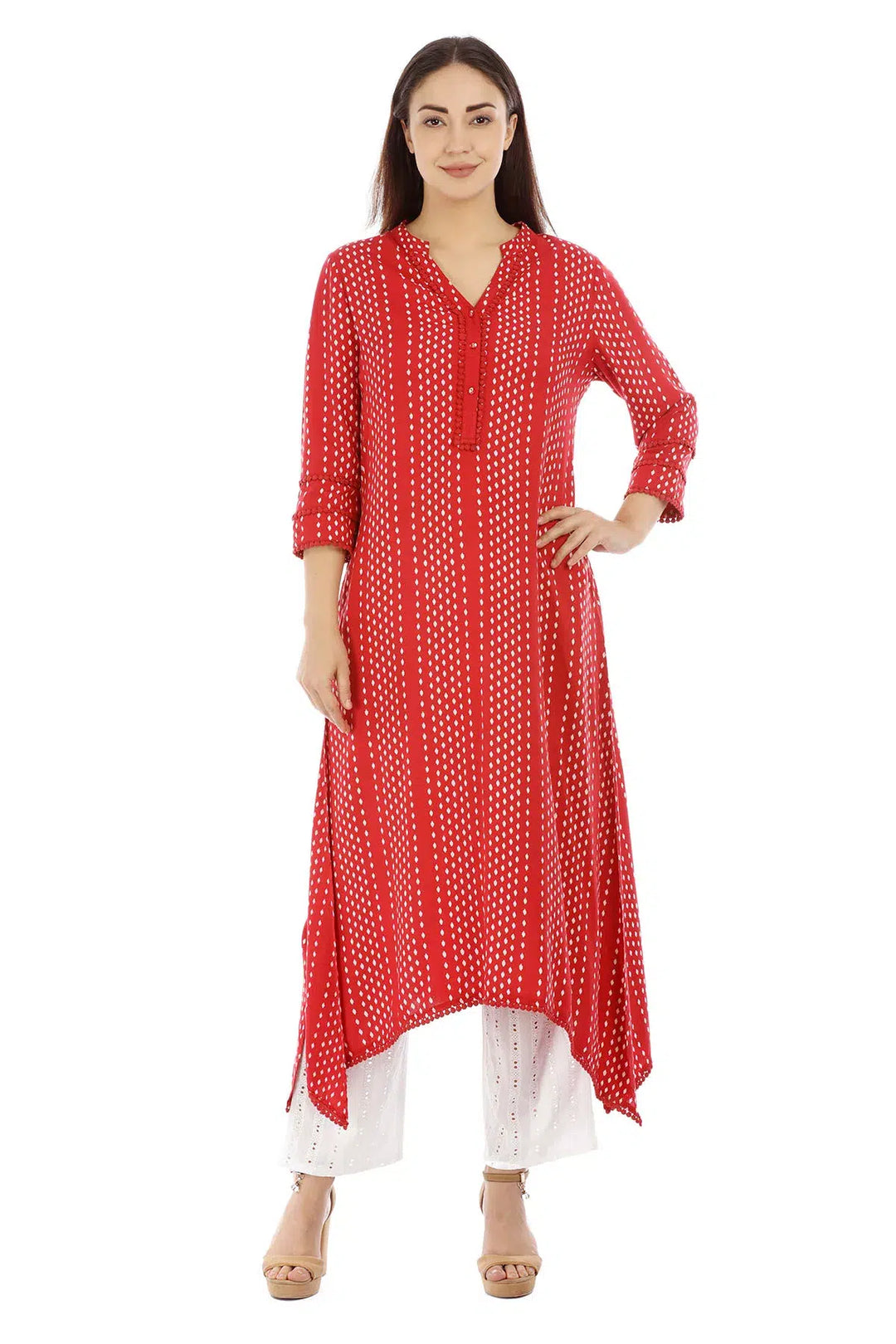 White Solid Cotton Palazzo