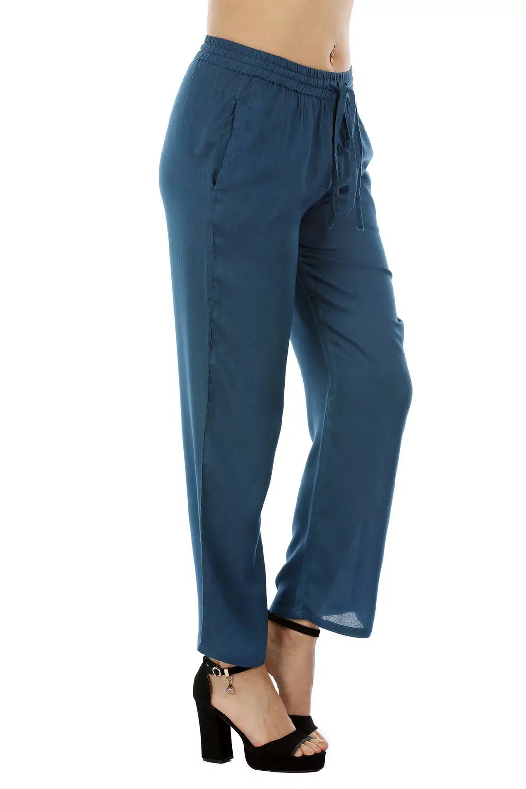 Blue Solid Viscose Palazzo