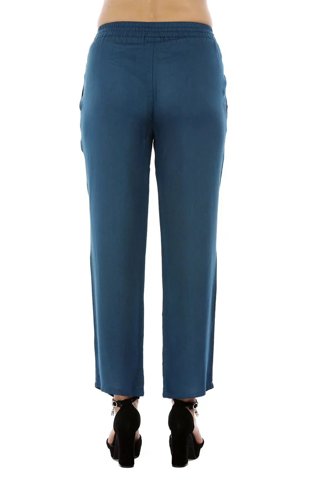 Blue Solid Viscose Palazzo