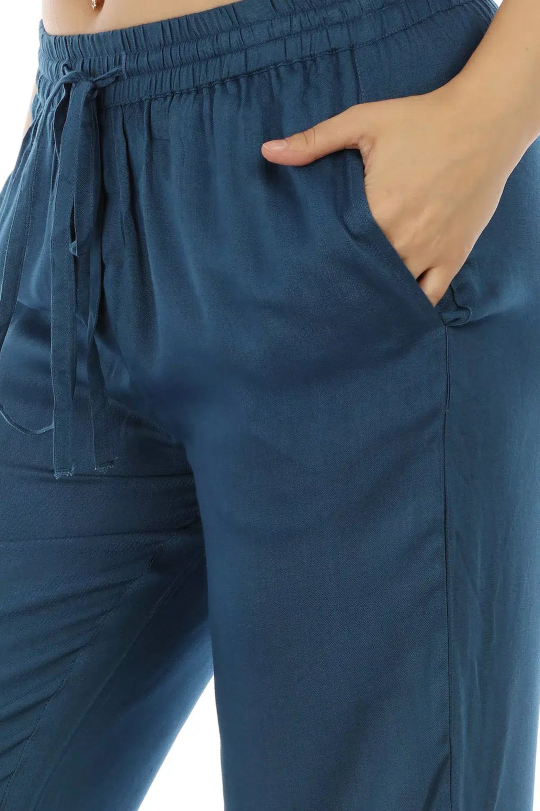 Blue Solid Viscose Palazzo