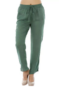 Green Solid Viscose Palazzo