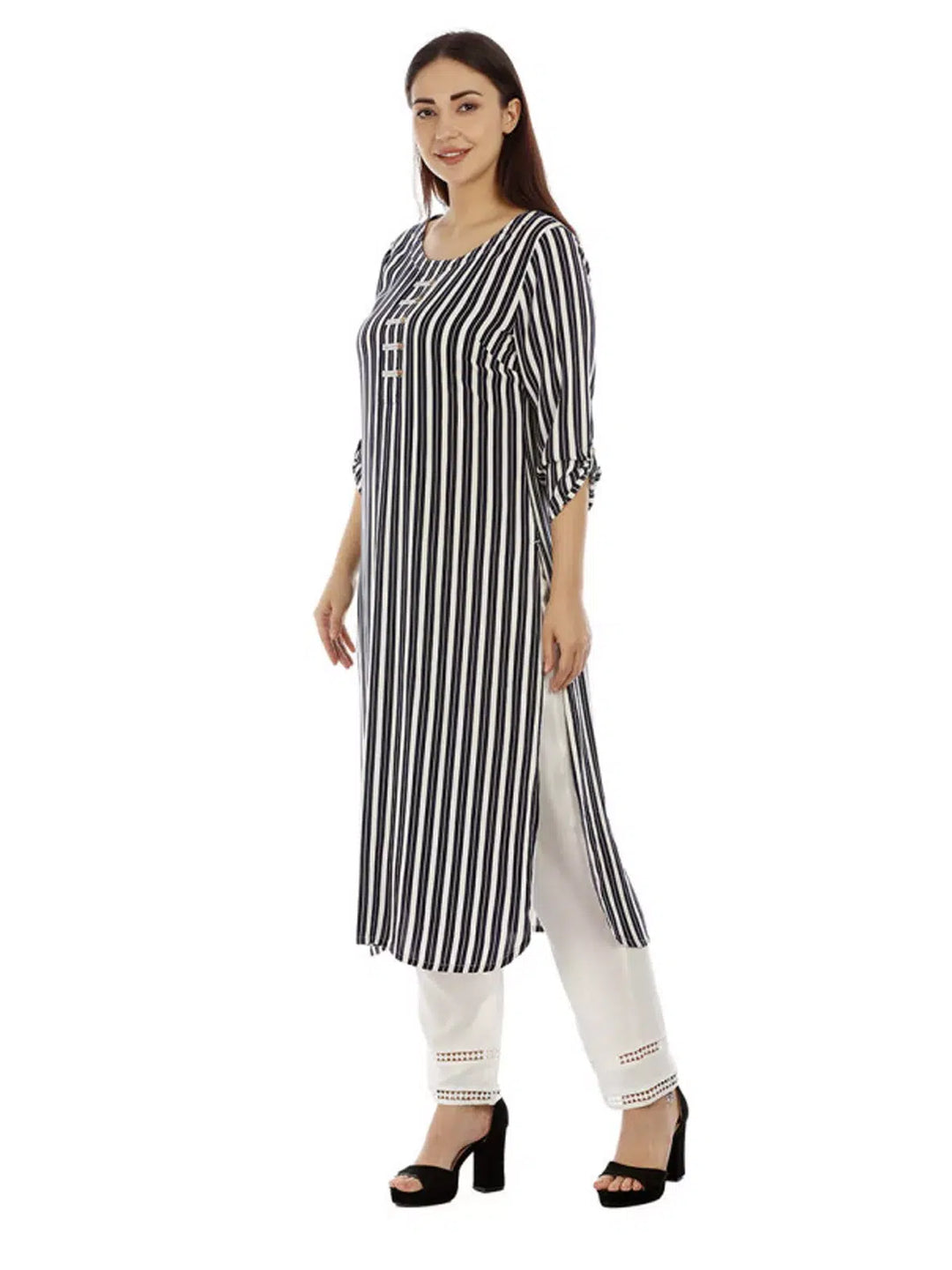 White Solid Viscose Palazzo