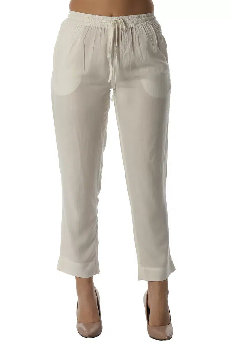 White Plain Viscose Palazzo