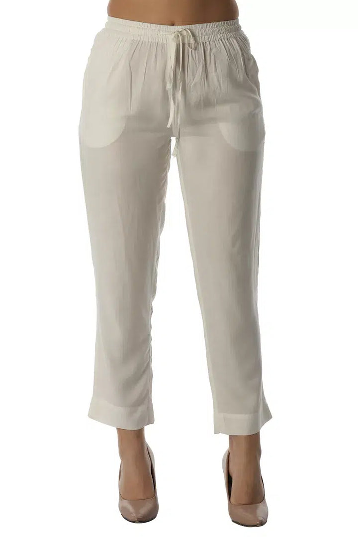 White Plain Viscose Palazzo