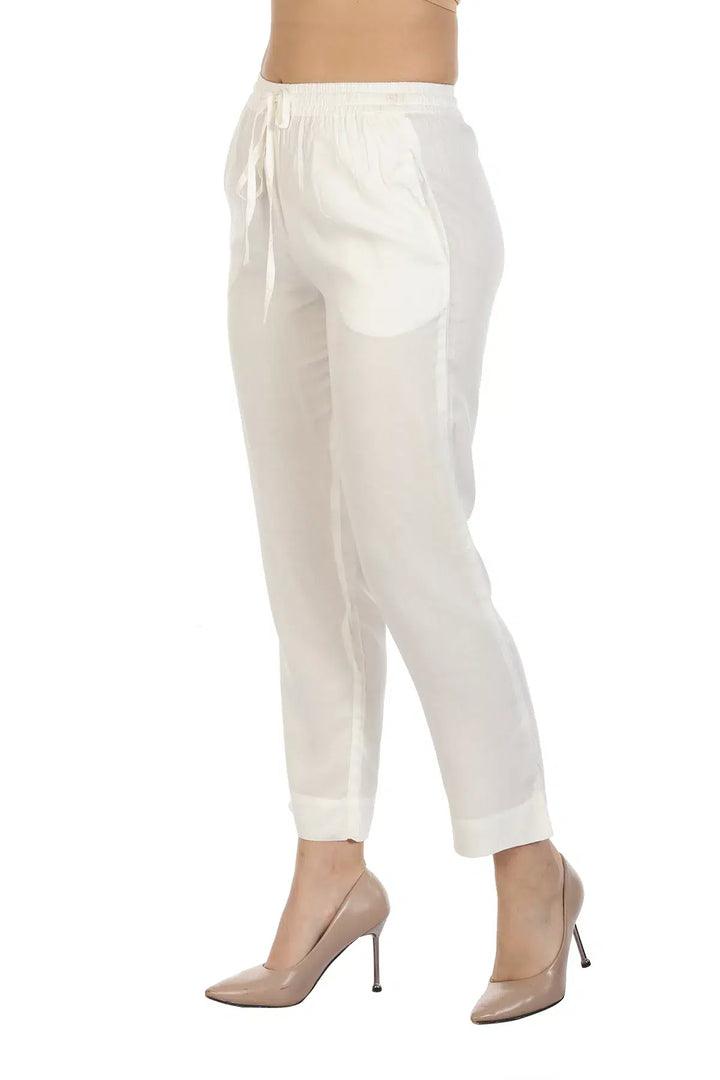 White Plain Viscose Palazzo