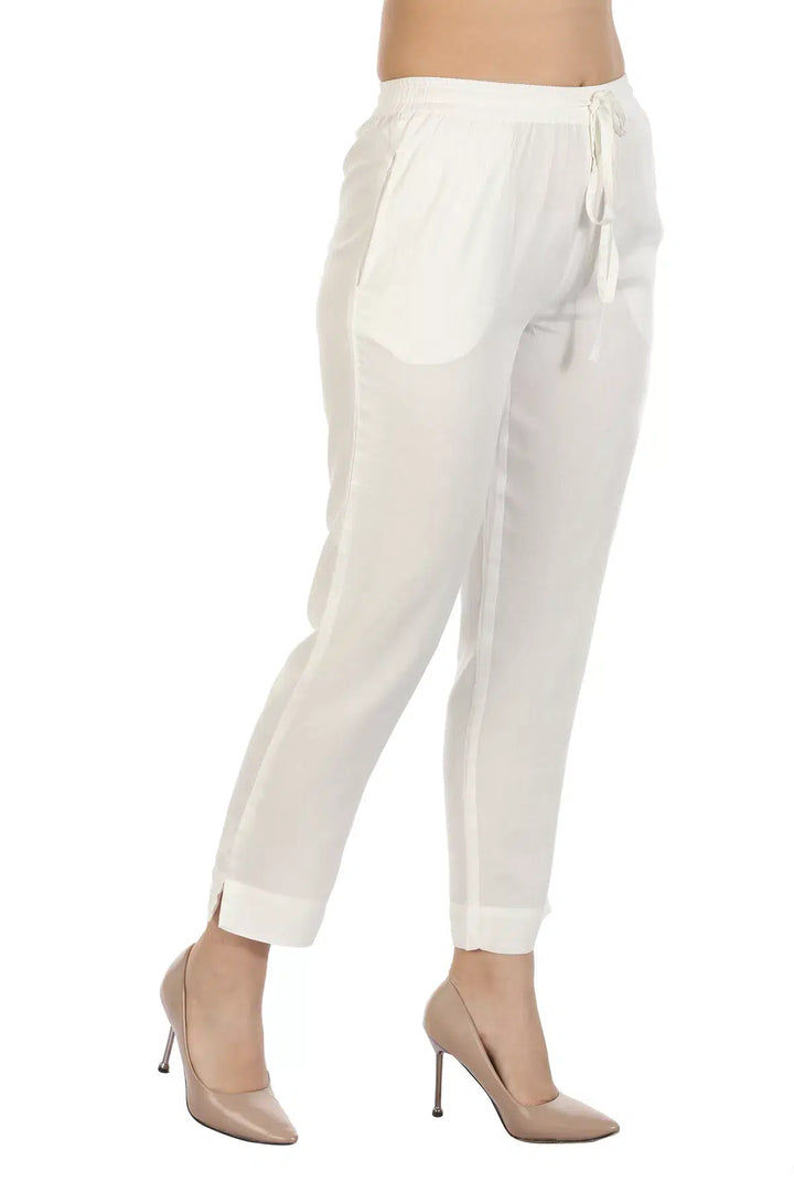 White Plain Viscose Palazzo