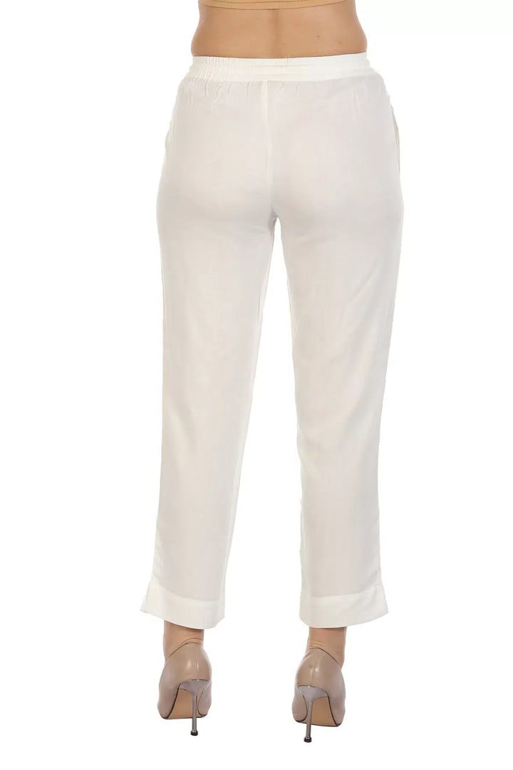 White Plain Viscose Palazzo