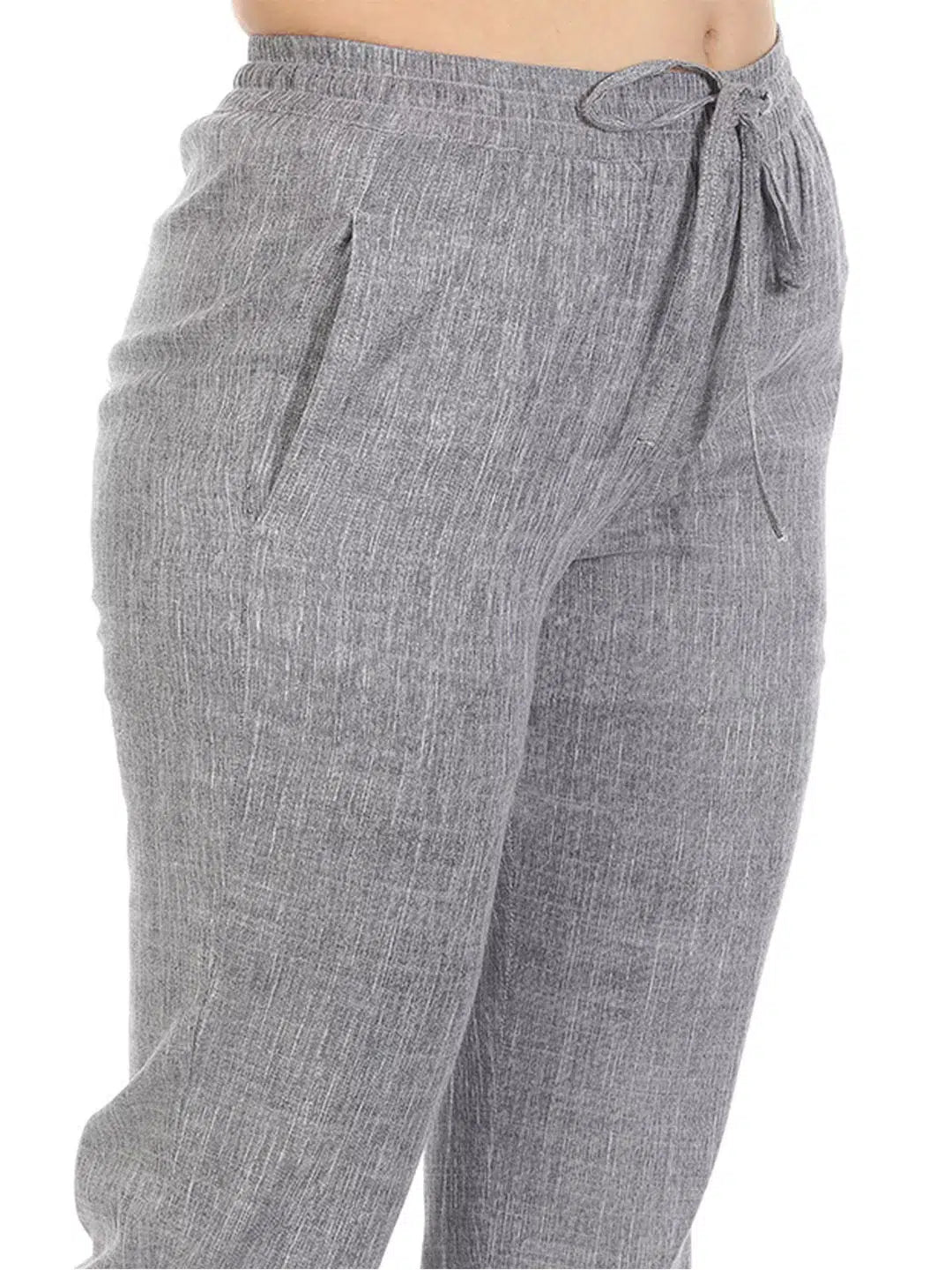 Grey Solid Viscose Palazzos