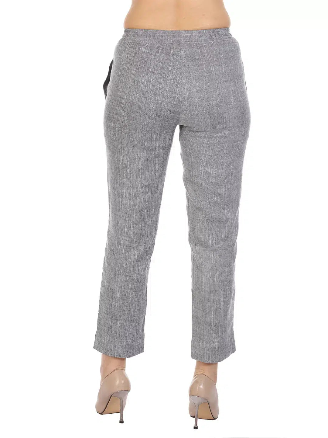 Grey Solid Viscose Palazzos