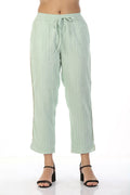Pastel Green Cotton Lurex Palazzo