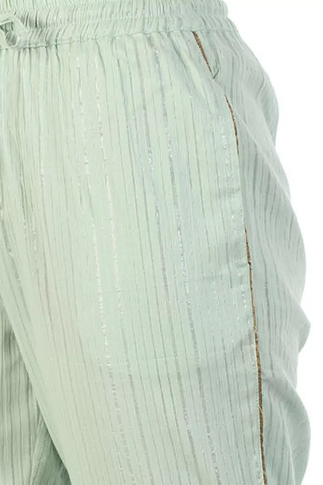 Pastel Green Cotton Lurex Palazzo