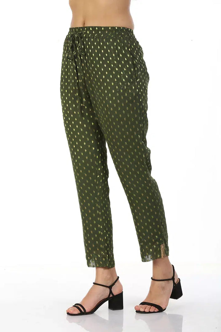 Charcoal Olive Straight Cut Ensemble Pants