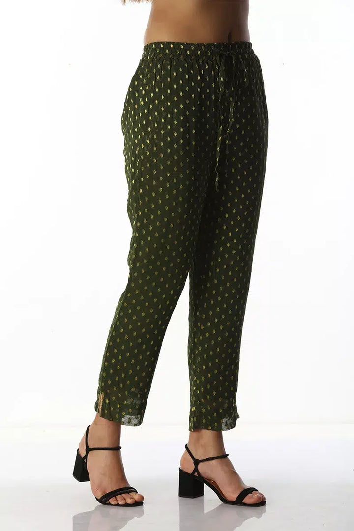 Charcoal Olive Straight Cut Ensemble Pants