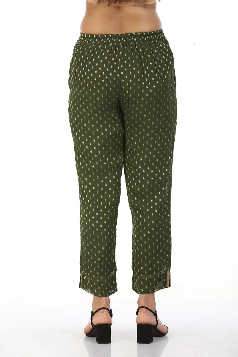 Charcoal Olive Straight Cut Ensemble Pants