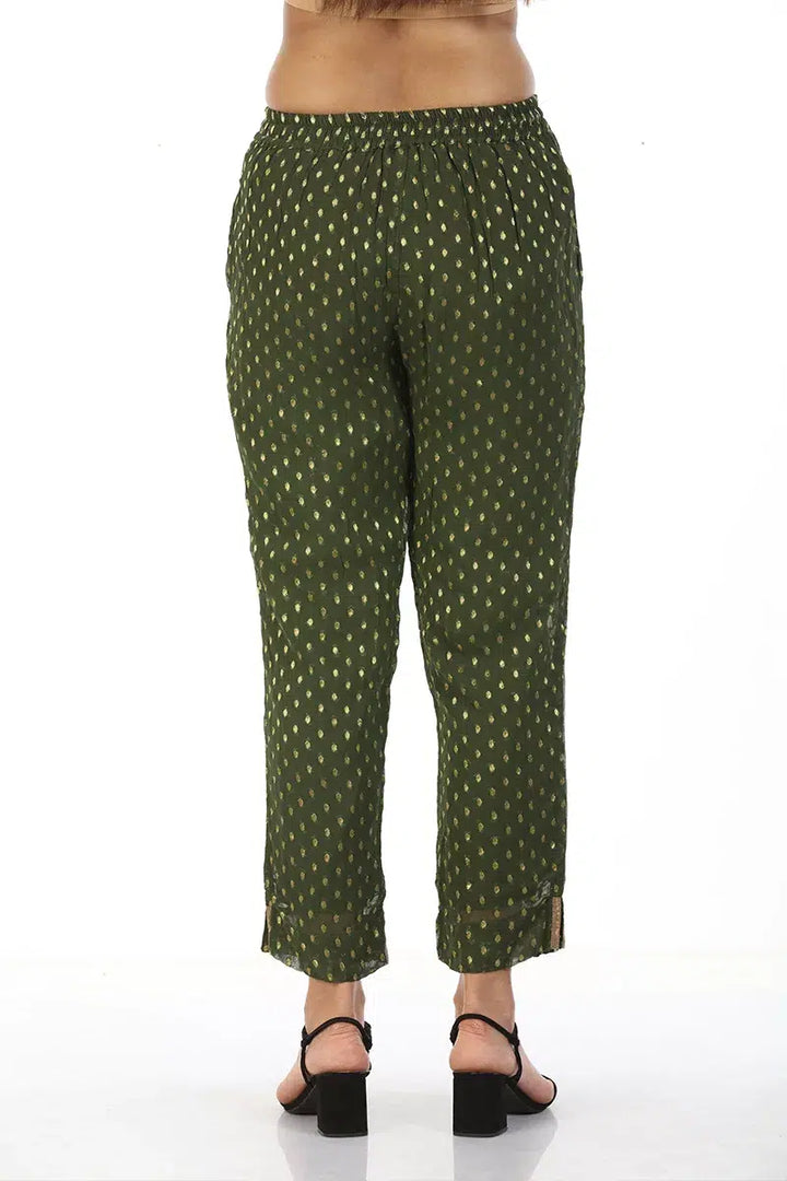 Charcoal Olive Straight Cut Ensemble Pants
