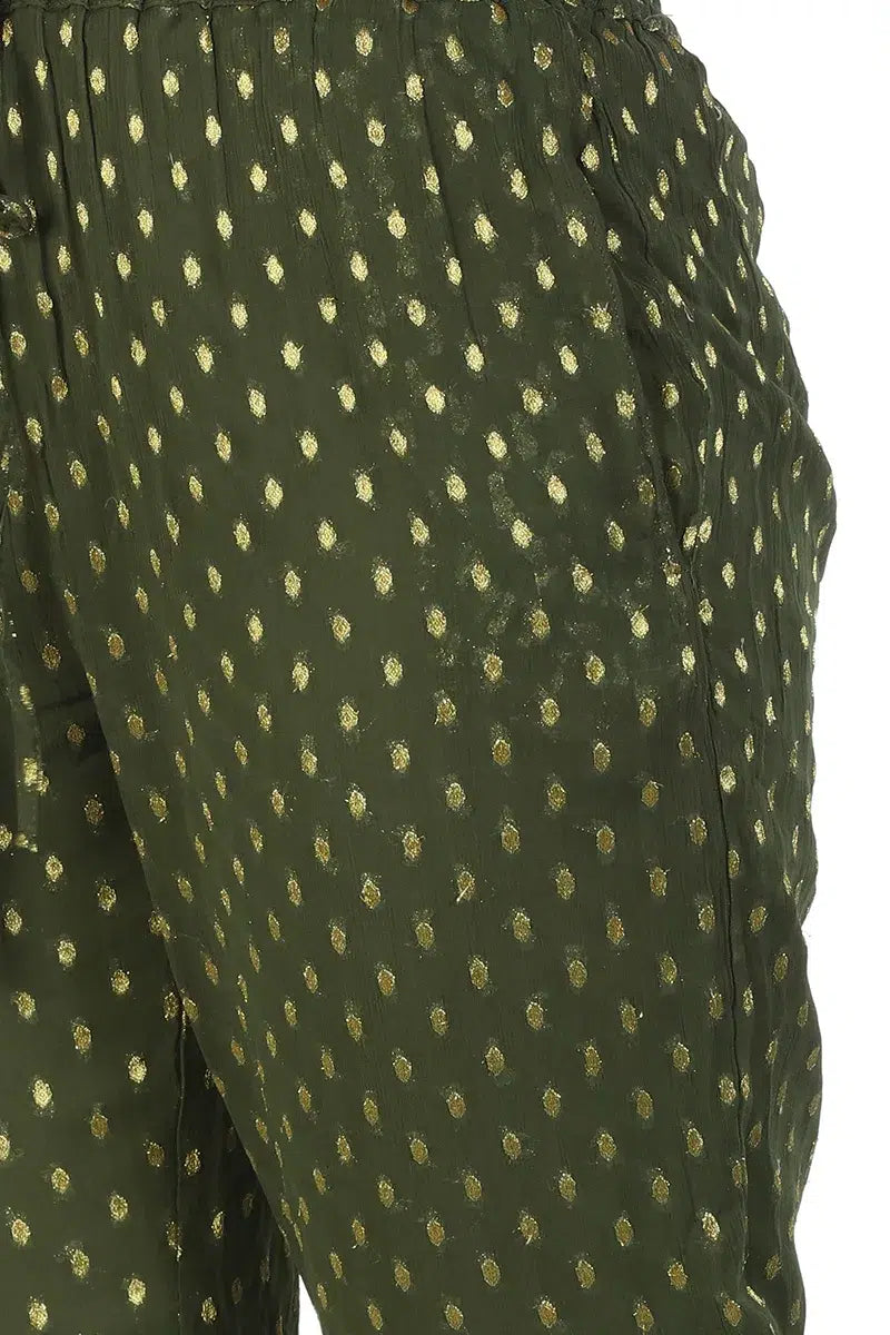 Charcoal Olive Straight Cut Ensemble Pants