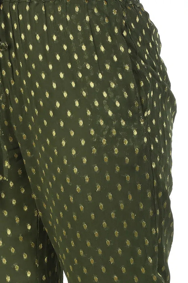 Charcoal Olive Straight Cut Ensemble Pants