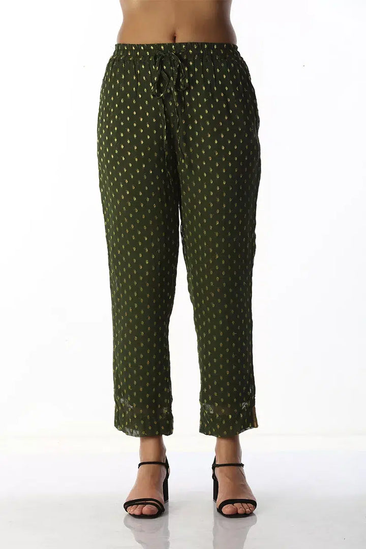 Charcoal Olive Straight Cut Ensemble Pants