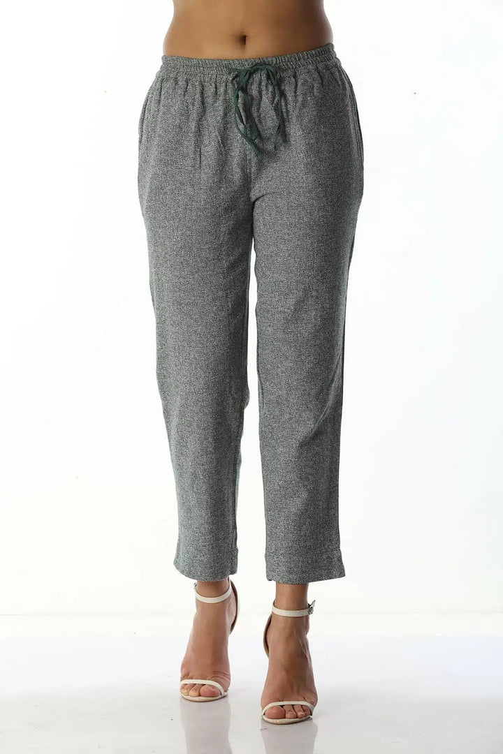 Grey slim fit Palazzo with White Texture