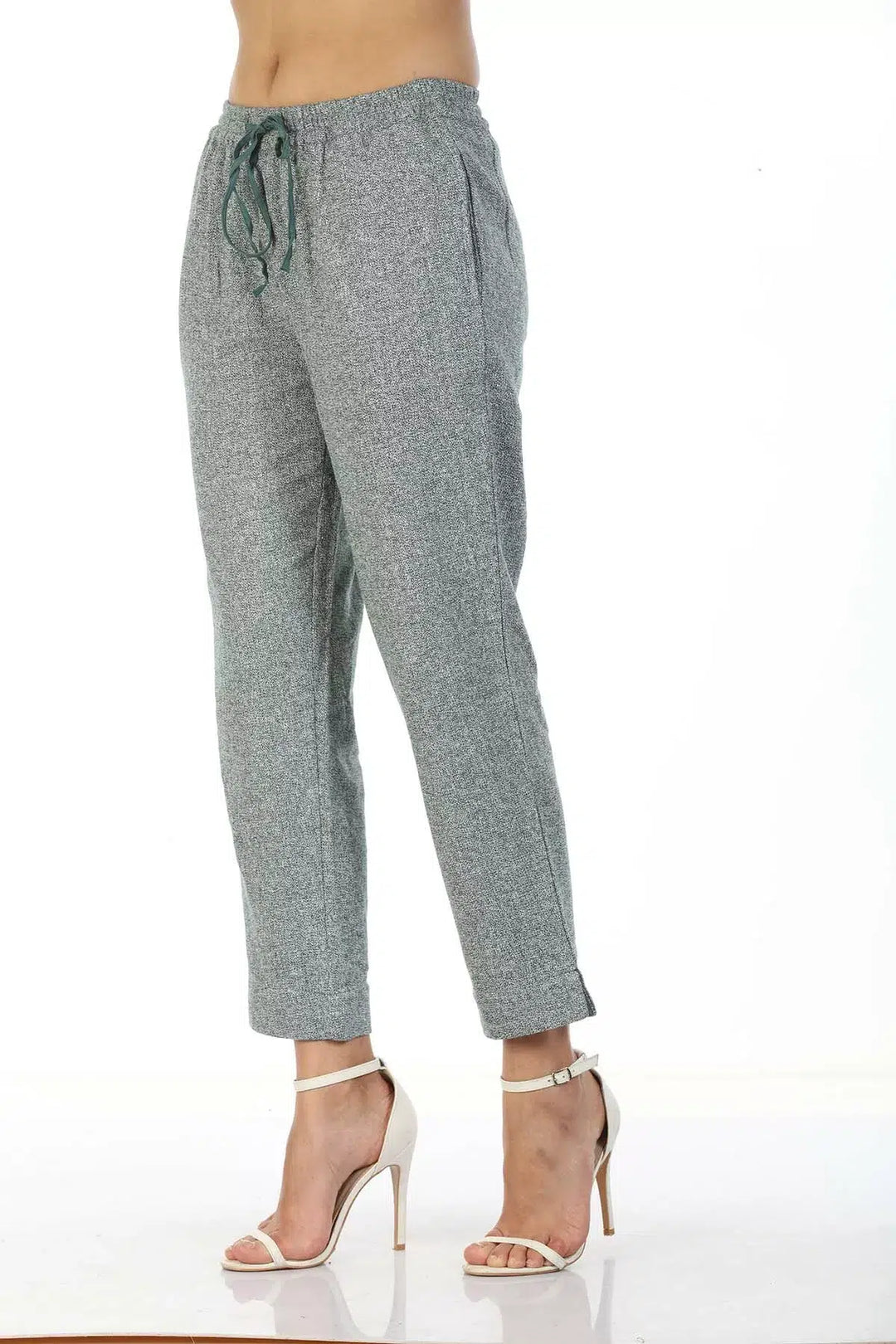 Grey slim fit Palazzo with White Texture