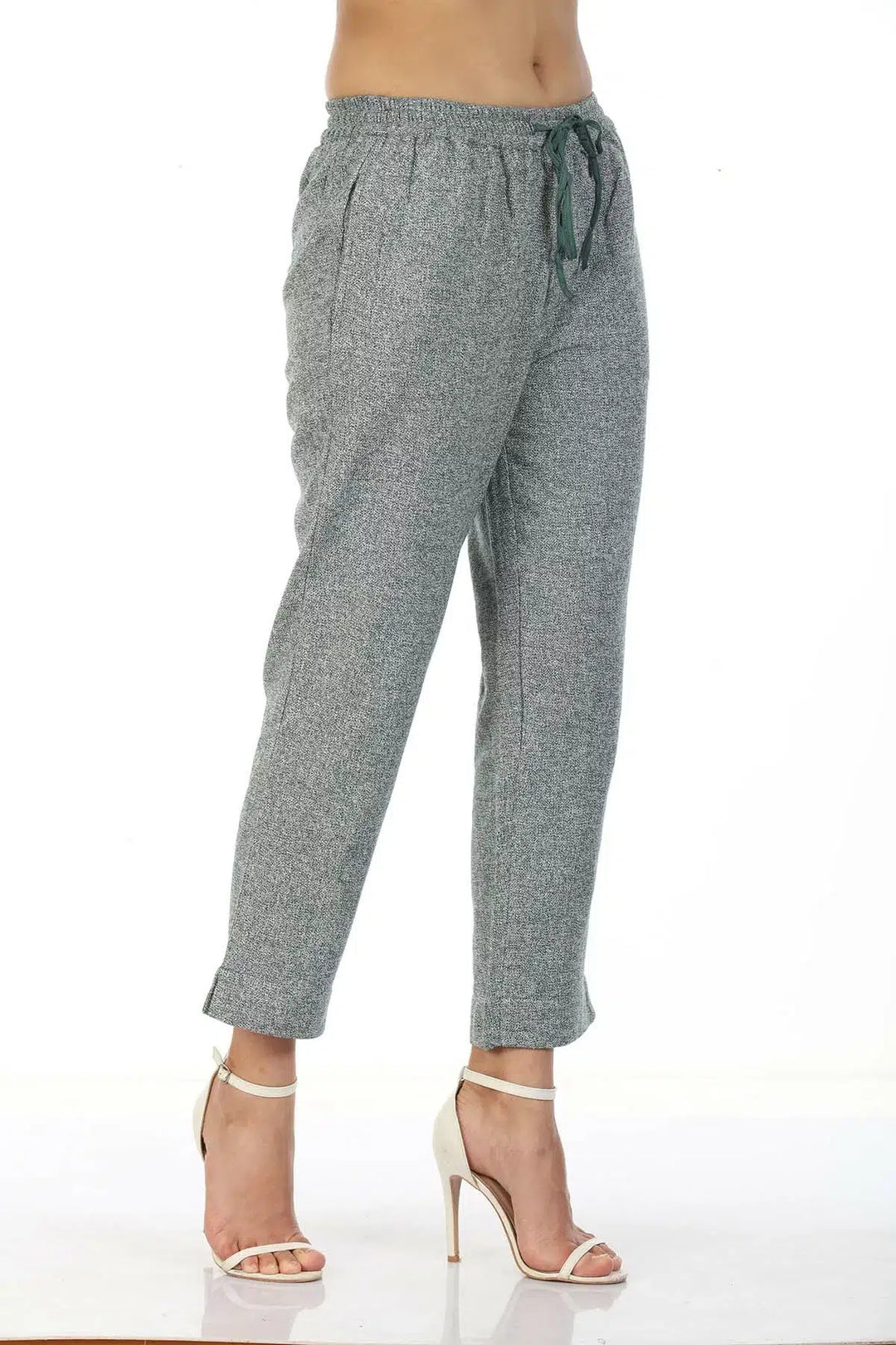 Grey slim fit Palazzo with White Texture