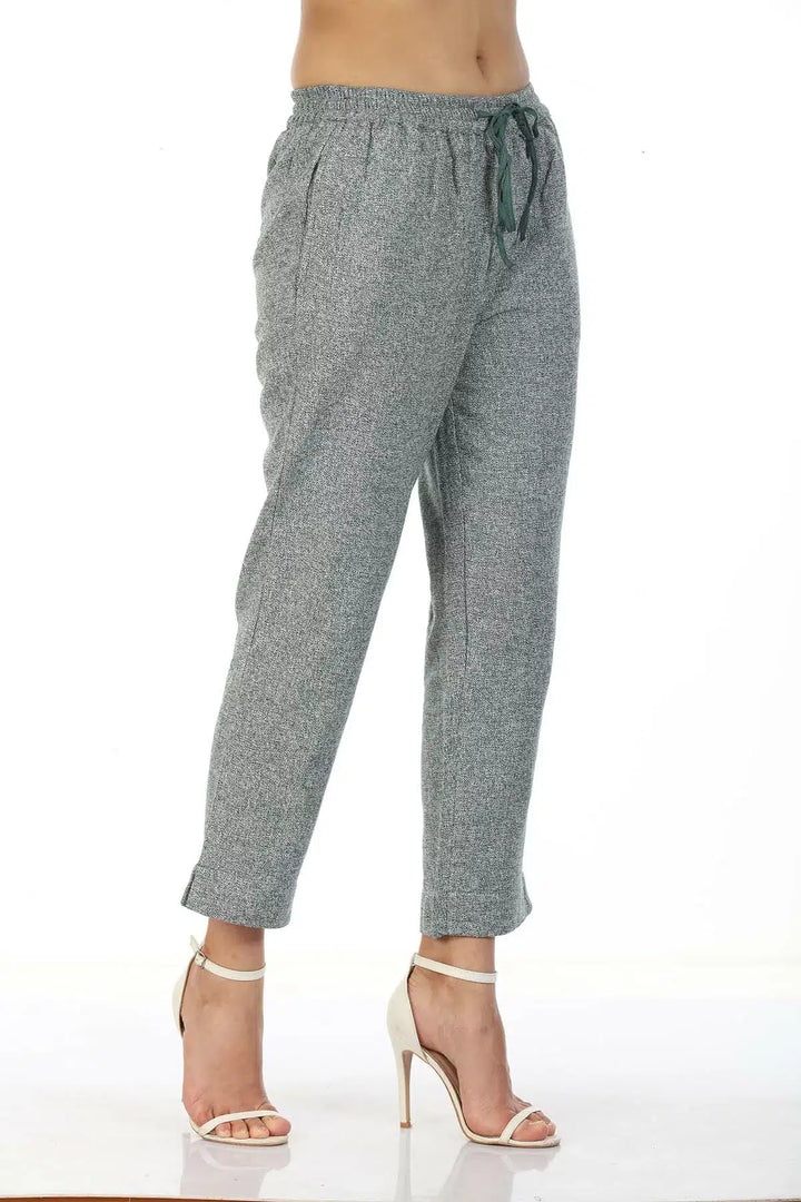 Grey slim fit Palazzo with White Texture