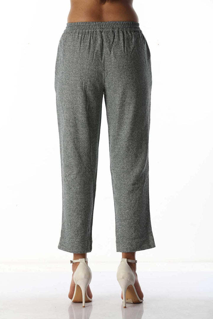 Grey slim fit Palazzo with White Texture
