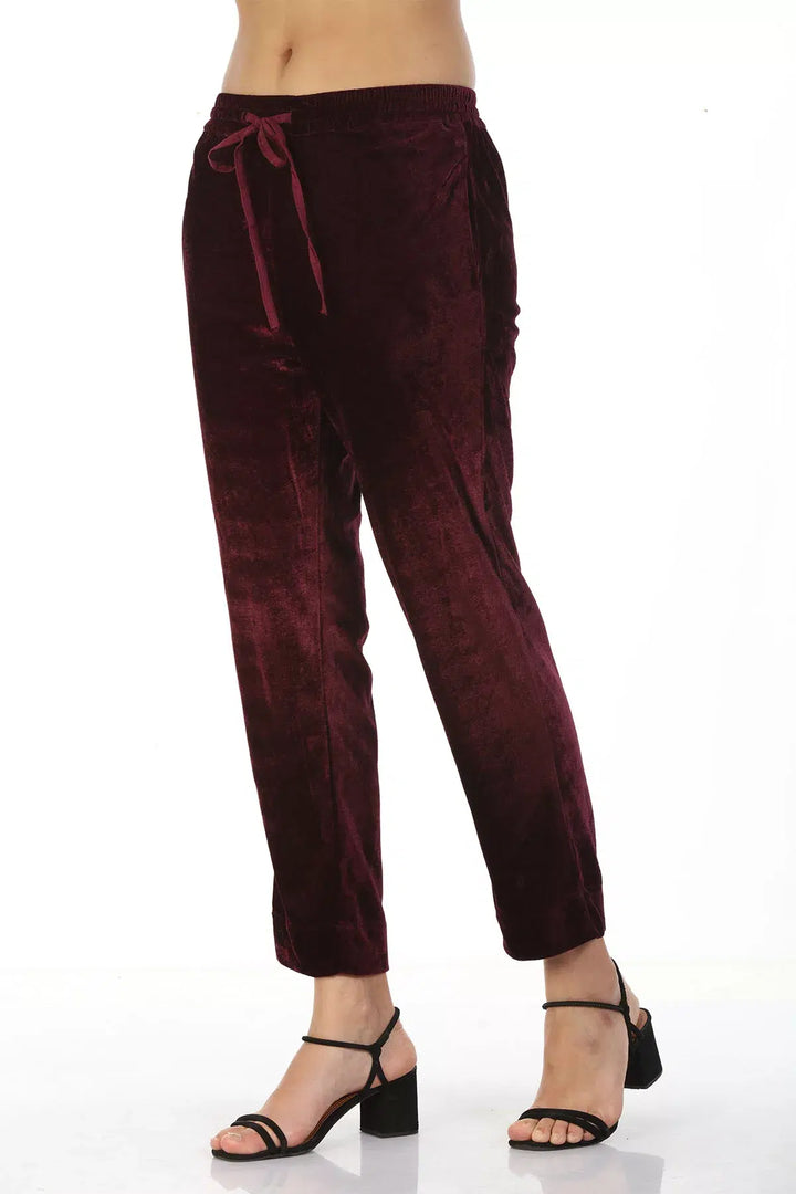 Velvet Ensemble Palazzos (Wine)