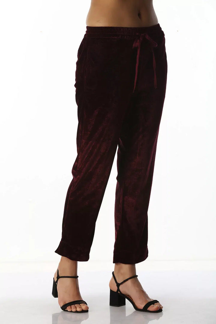 Velvet Ensemble Palazzos (Wine)