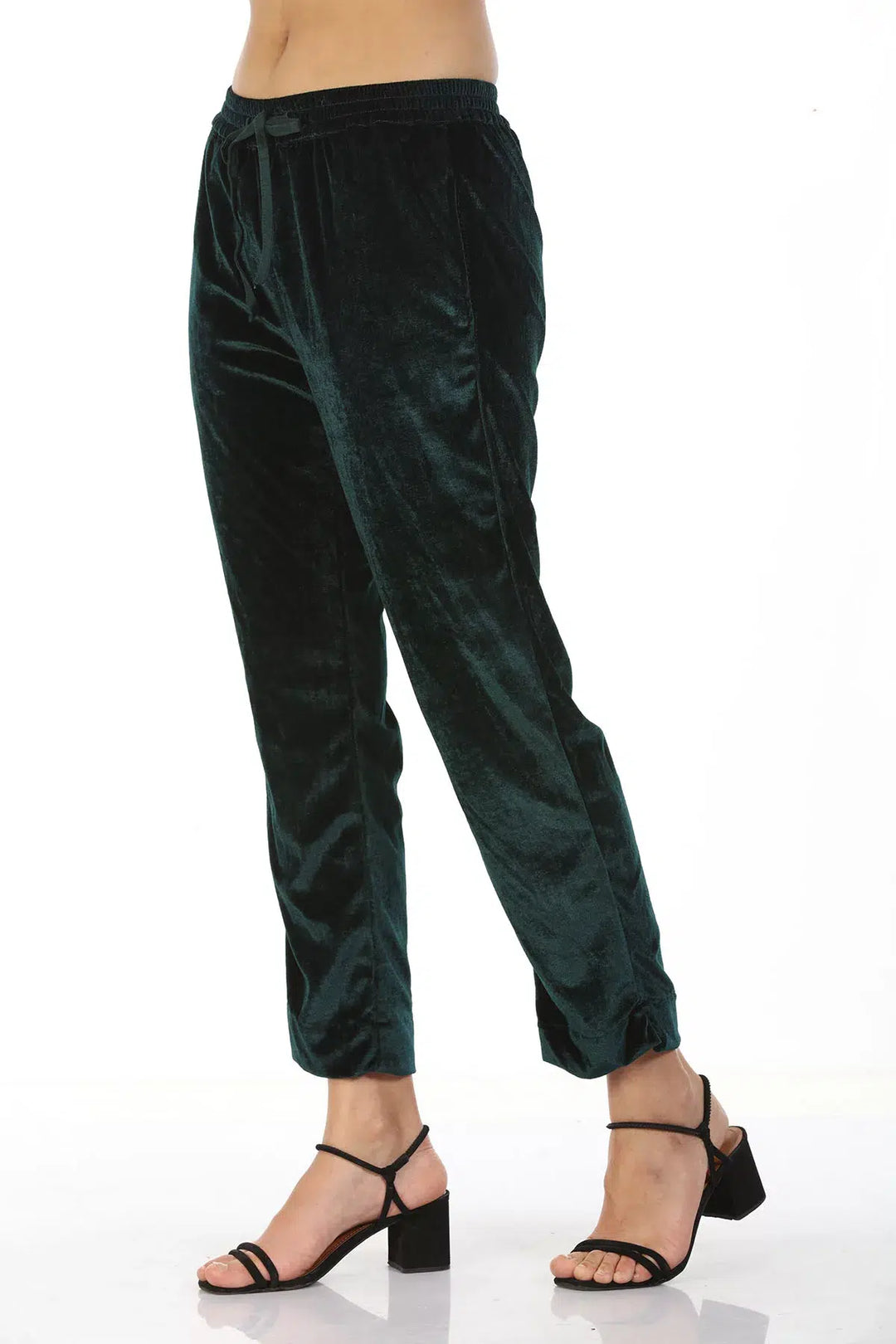 Velvet Lycra Ensemble Palazzos (Green)