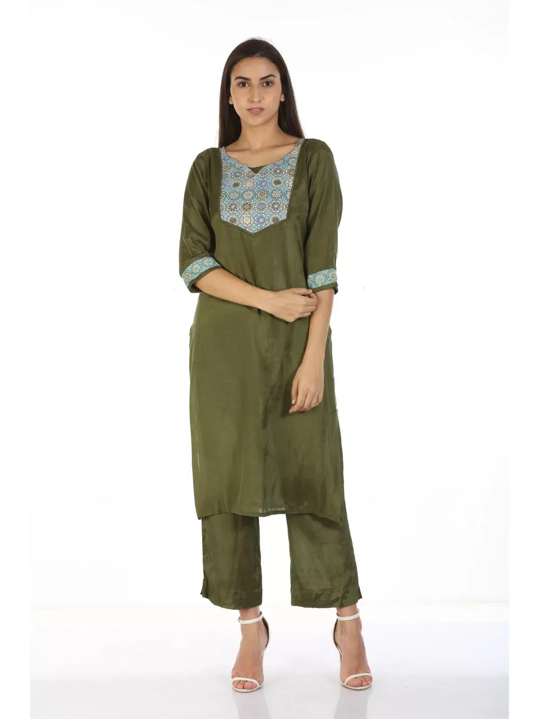 Green Shantoon Solid Palazzo