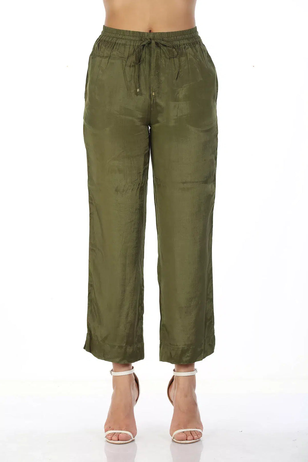 Green Shantoon Solid Palazzo