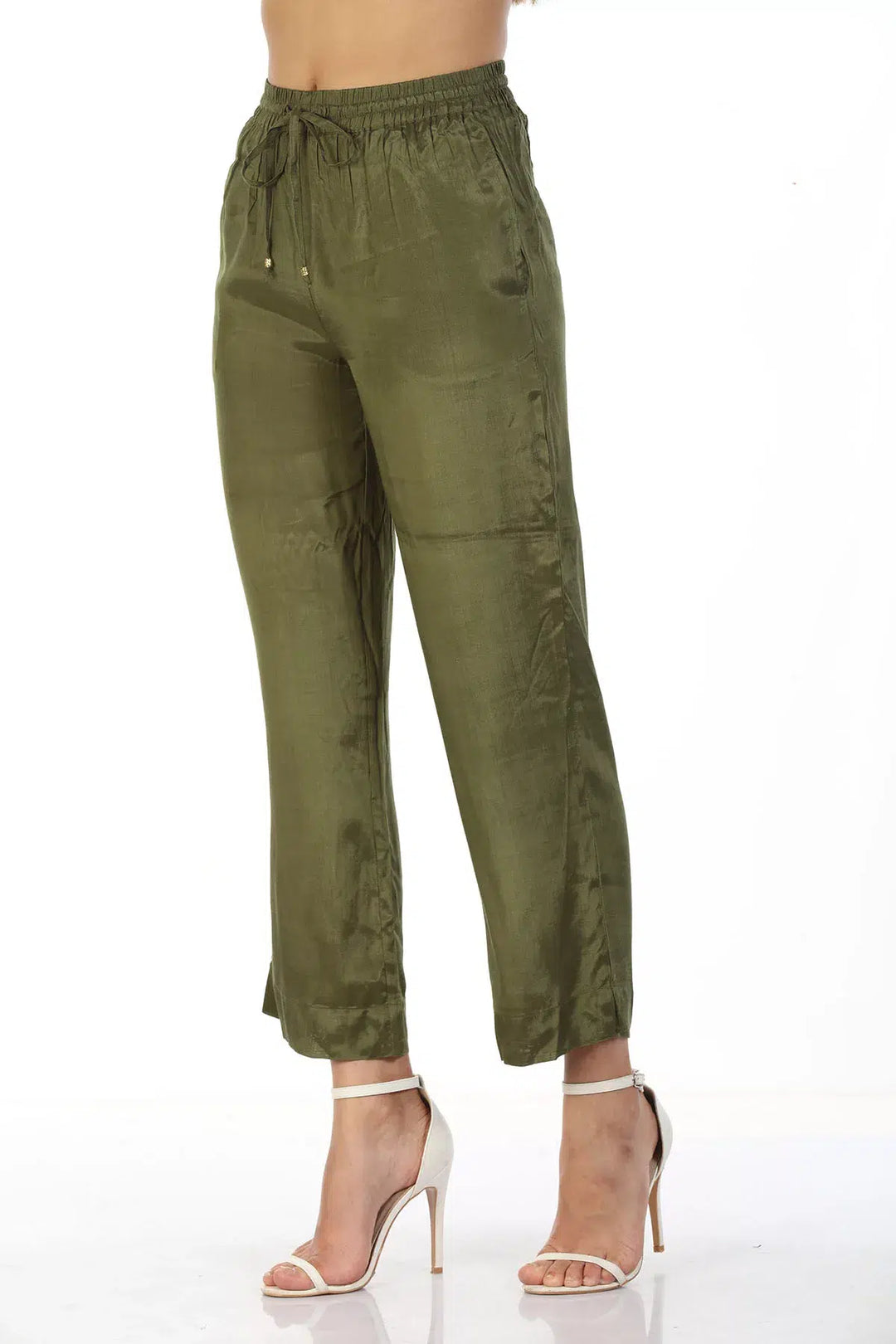Green Shantoon Solid Palazzo