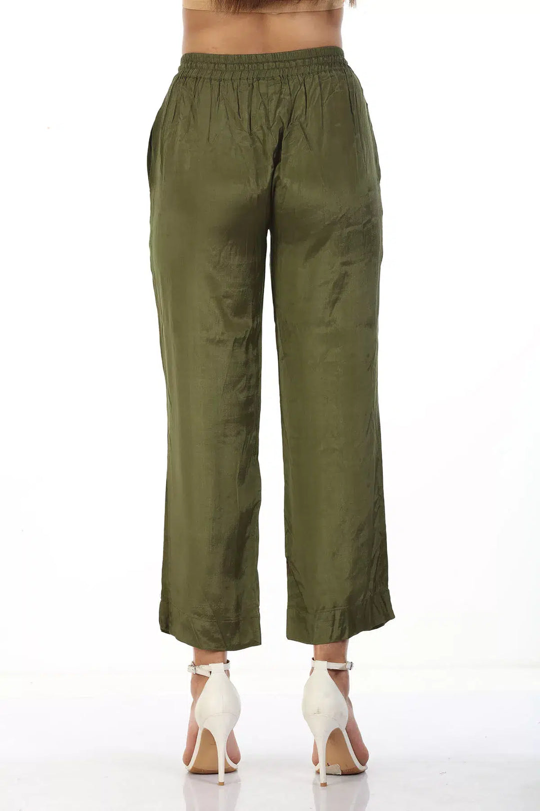 Green Shantoon Solid Palazzo